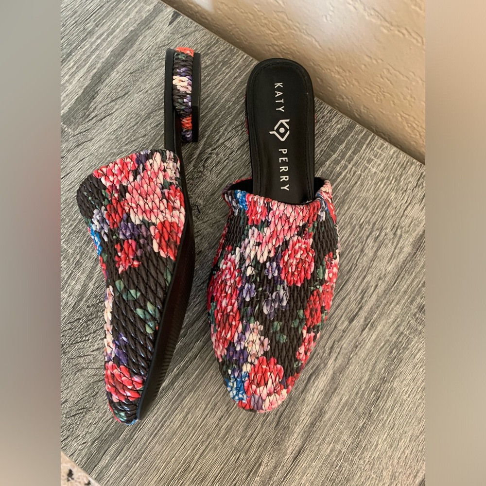 Katy Perry Red Floral Quilted Mules The Marcy Slip on